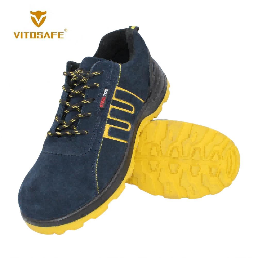 Blue & Yellow Steel Toe Sneakers