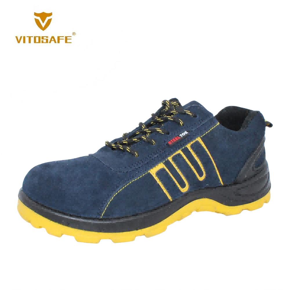 Blue & Yellow Steel Toe Sneakers