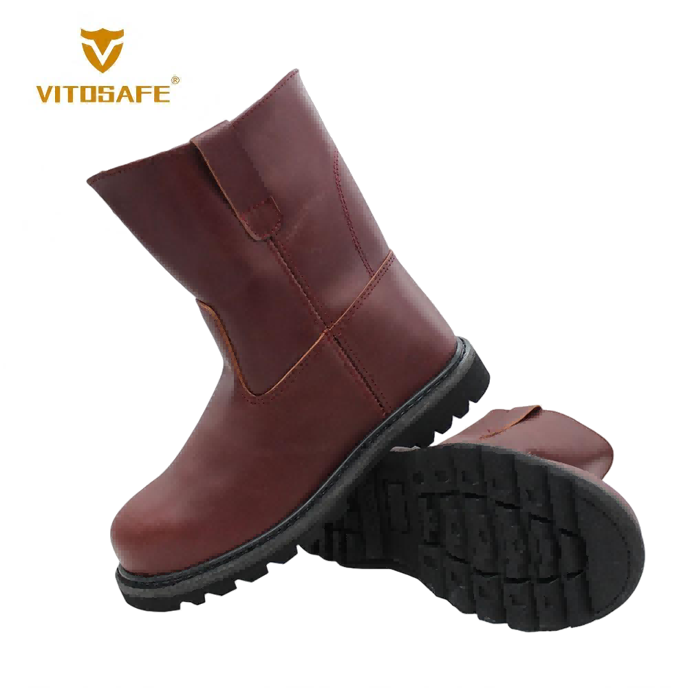 Burgundy Wellington Safety Boots