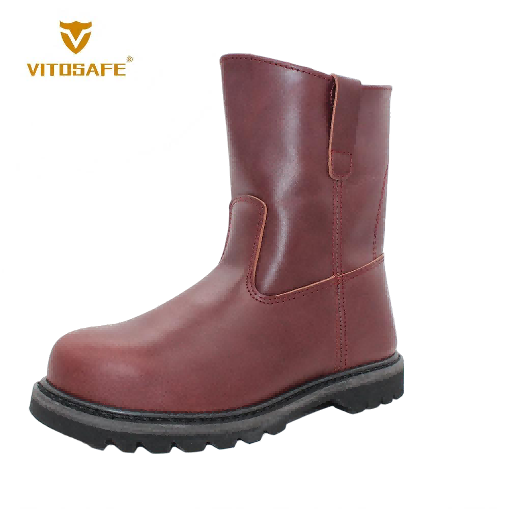 Burgundy Wellington Safety Boots