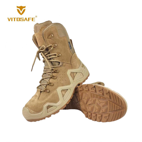 Tan High-Top Tactical Boots