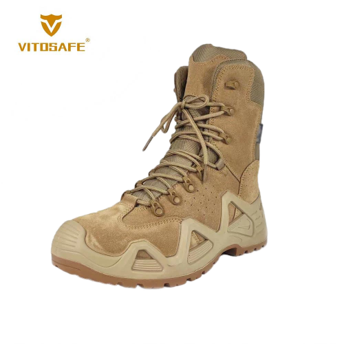 Tan High-Top Tactical Boots