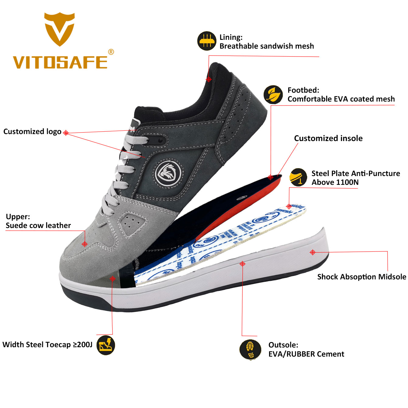Casual Sport Safety Shoes