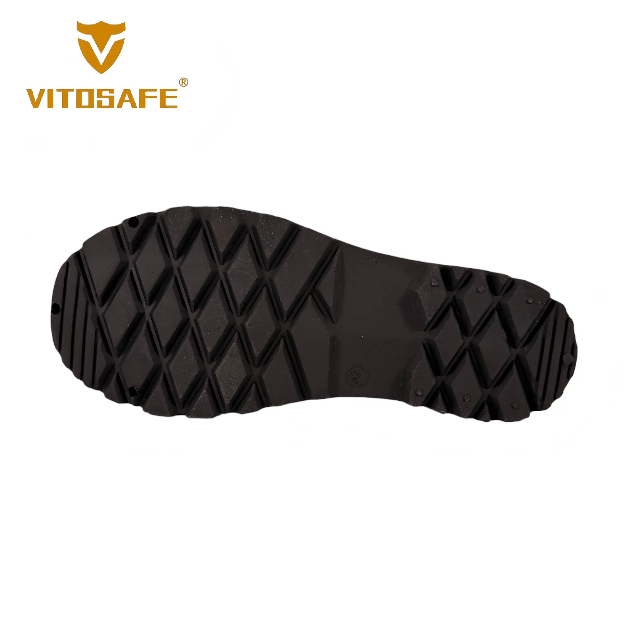 VITOSAFE Knee-High PVC Safety Rain Boots — Black, Steel Toe Cap & Anti-Puncture Steel Plate, Waterproof Work Gumboots