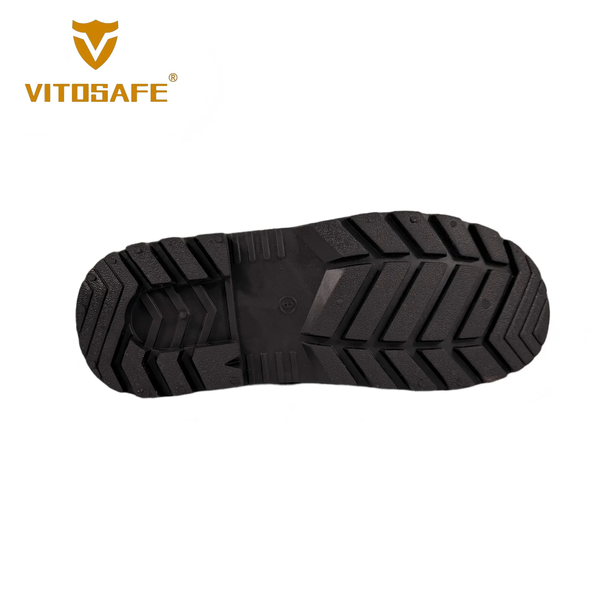 VITOSAF Knee-High PVC Safety Rain Boots — Olive Green, Steel Anti-Puncture Midplate, Waterproof Work Gumboots