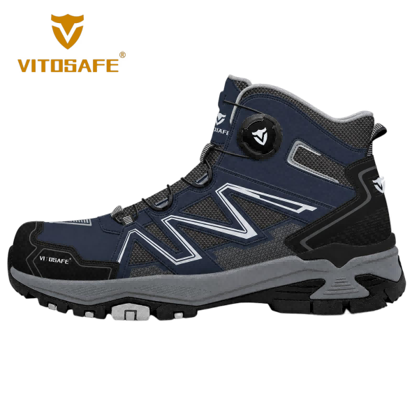Navy Mesh BOA Mid-Cut Safety Boots — Steel-Toe Warehouse